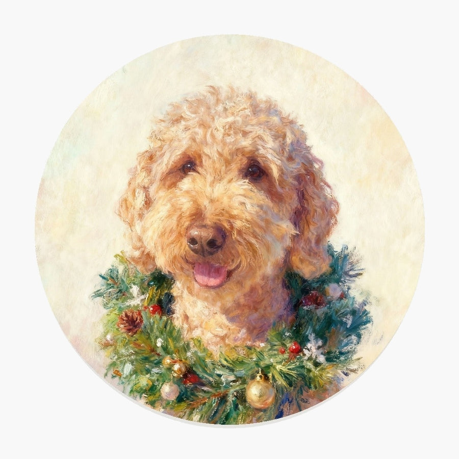 Christmas Wreath Pet Coaster (Booth) — design 4