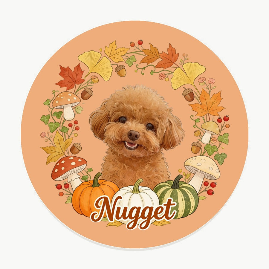 Fall Wreath Pet Coaster (Booth) — design 1