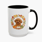 Fall Wreath Colorful Mug 15 oz (Booth) — Black