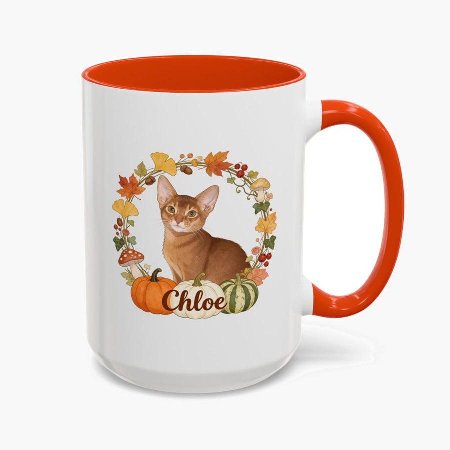 Fall Wreath Colorful Mug 15 oz (Booth) — Orange