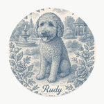 French Toile Pet Coaster (Booth) — design 1
