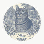French Toile Pet Coaster (Booth) — design 2