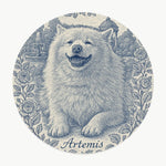 French Toile Pet Coaster (Booth) — design 3