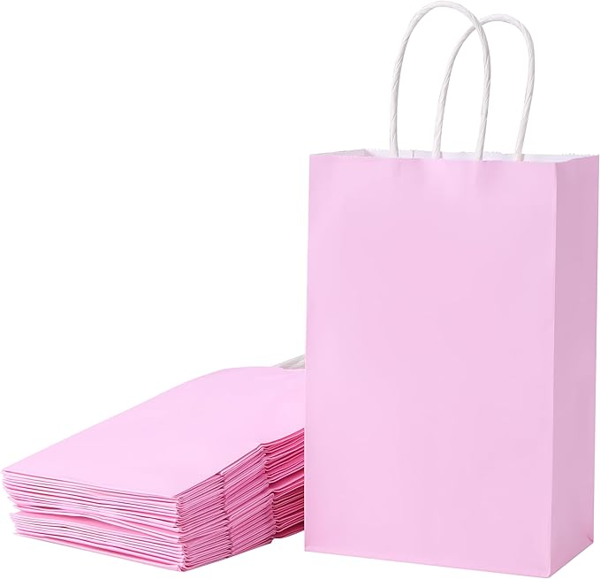 Pink paper carryout bag