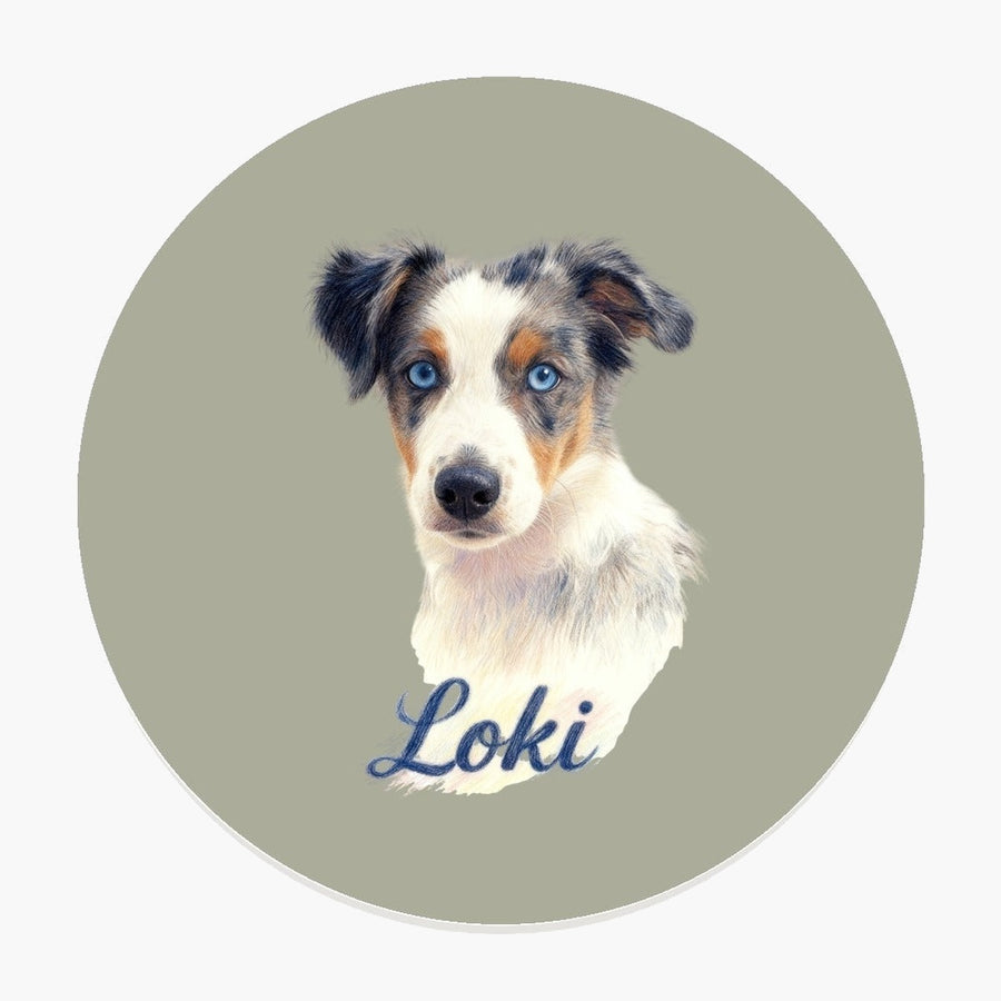 Pencil Art Pet Coaster (Booth) — Sage