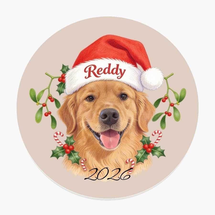 Santa Hat Pet Coaster (Booth) — Dusty Pink