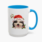 Santa Hat Colorful Mug 15 oz (Booth) — Light Blue