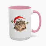 Santa Hat Colorful Mug 15 oz (Booth) — Pink