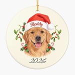 Santa Hat Pet Ornament (Booth) — Beige