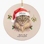 Santa Hat Pet Ornament (Booth) — Dusty Pink
