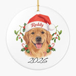 Santa Hat Pet Ornament (Booth) — Soft White